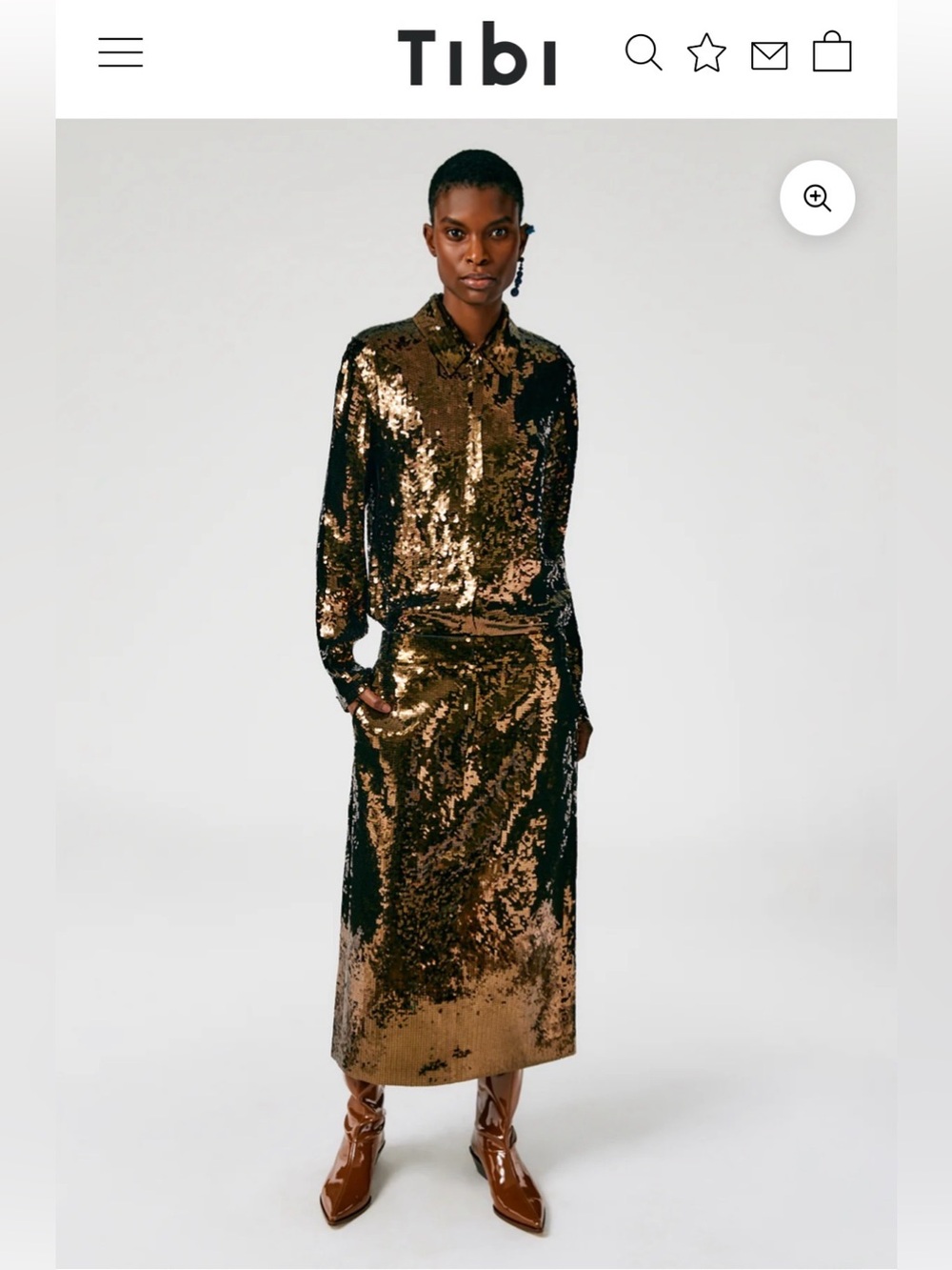 Tibi sequined trouser skirt
